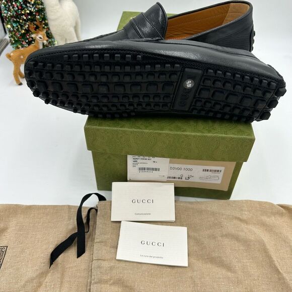 Men’s Gucci horse bit leather driver loafers size 10.5 made in Italy - Picture 5 of 8
